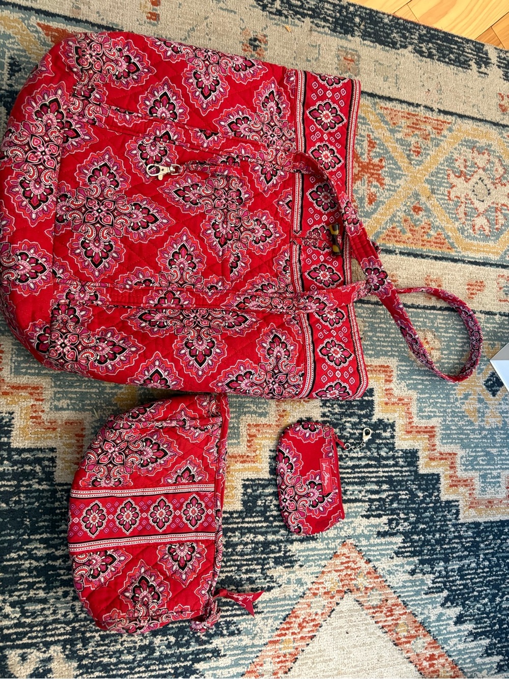 Vera Bradley red tote bag with wallet